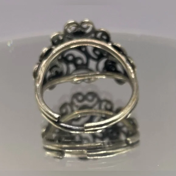 3 for $30 Beautiful Silver Tone Filigree Ring Size 8 - Picture 4 of 10